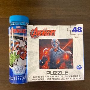Avengers Puzzle (48 pieces) and Bubbles (6oz) Bundle